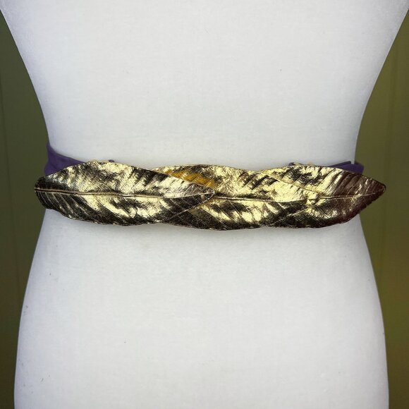 1982 Vintage Belt, © Mini Di N, Purple Leather & Gold Leaf, Gay Boyer New York main image 9